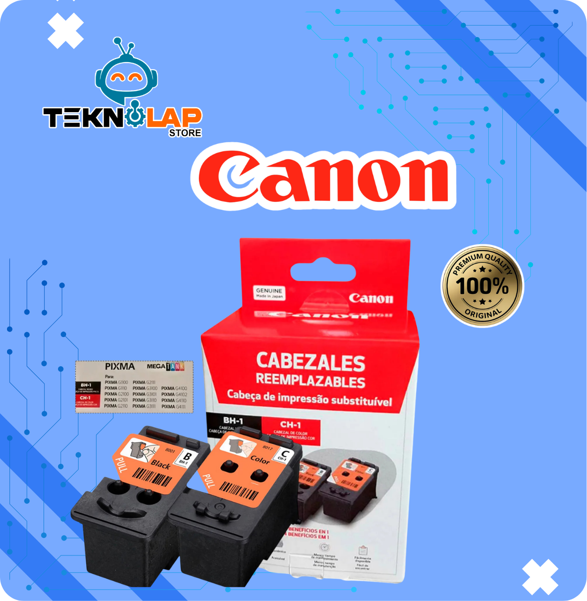 CABEZAL CANON KIT NEGRO BH-1+COLOR CH-1 P/G3111/3110/3101/3100/ 4100/2110