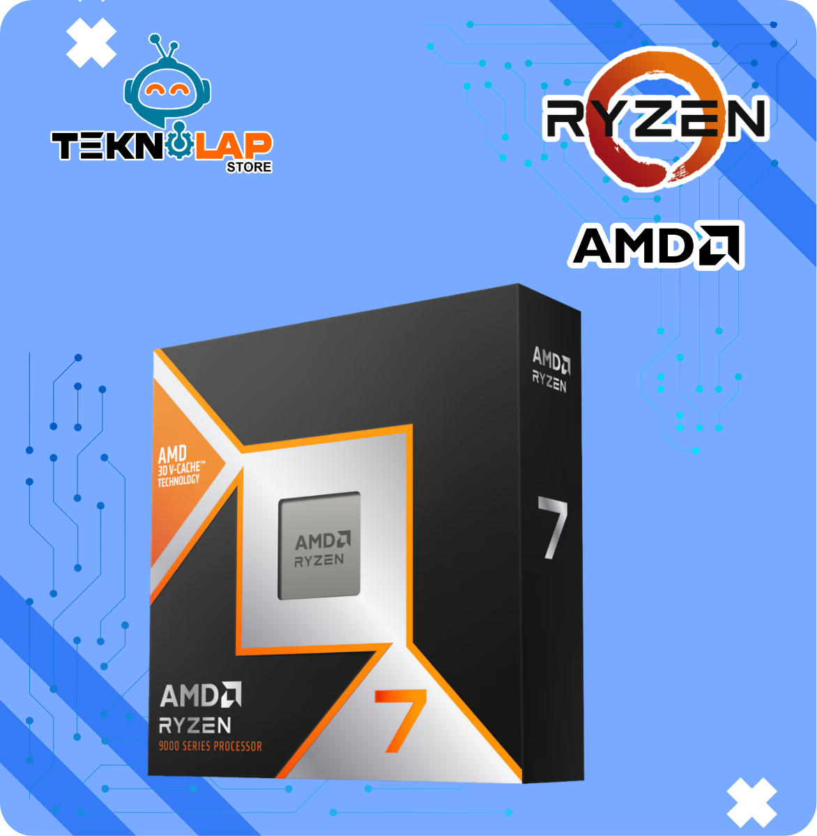 PROCESADOR AMD RYZEN 7 9800X3D 4.70GHZ HASTA 5.20GHZ 96MB 8 CORE AM5
